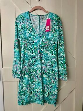 Lilly Pulitzer Green & Teal Floral Davie Dress